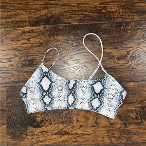 shein snakeprint bikini top